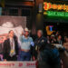 Post Malone, Mayor Freddie O’Connell and Metro Nashville Police Chief John Drake stand for pictures at the grand opening of Posty's in Nashville, Tenn., Wednesday, Oct. 8, 2025.