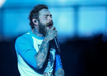Post Malone performs at his Big Ass Stadium tour at Ford Field in Detroit on Sunday, May 18, 2025.