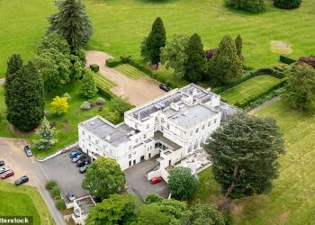 Calls are growing for Prince Andrew to be kicked out of the Royal Lodge (pictured in 2024), the lavish Windsor mansion he shares with his ex-wife Sarah Ferguson