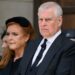 Andrew and Sarah at Westminster Cathedral last month after the Duchess of Kent's funeral