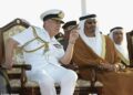 Prince Andrew attends a military air display event on November 25, 2010 in Abu Dhabi with Mohammed bin Zayed Al Nahyan, the Crown Prince of Abu Dhabi. Multiple sources have claimed Andrew has been gifted a palace by the ruling house of Nahyan