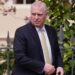 Prince Andrew looks round as he leaves after attending the Easter Matins Service at St. George's Chapel, Windsor Castle, England, Sunday, April 20, 2025. (AP Photo/Kirsty Wigglesworth, Pool)