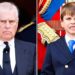 A split side-by-side image of Prince Andrew and Prince Louis.