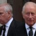King Charles (right) could pay Prince Andrew (left) up to £558,000 out of his own pocket to leave Royal Lodge