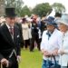 Prince Philip speaks to guests in Edinburgh. The Duke of Edinburgh was known for his use of expletive language both in public and private