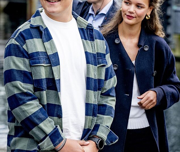 Prince Sverre Magnus of Norway has reportedly moved to Italy with his girlfriend, Amalie Giaever Macleod. Pictured together at Princess Martha's wedding last August