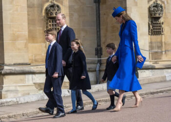 The Prince and Princess of Wales and their children Prince George, Princess Charlotte and Prince Loui