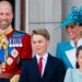 LONDON, ENGLAND - JUNE 14: Prince Louis of Wales, Prince William, Prince of Wales, Prince George of Wales, Catherine, Princess of Wales and Princess Charlotte of Wales during Trooping The Colour 2025 on June 14, 2025 in London, England. Trooping The Colour is a ceremonial parade celebrating the official birthday of the British Monarch. The event features over 1,400 soldiers and officers, accompanied by 200 horses. More than 400 musicians from ten different bands and Corps of Drums march and while performing. (Photo by Samir Hussein/WireImage)