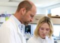Prince William joined actor Cate Blanchett during a visit to Earthshot Prize finalist Colorifix. Pic: Andrew Parsons / Kensington Palace