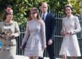 WINDSOR, ENGLAND - APRIL 16:  Catherine, Duchess of Cambridge (R) Prince William, Duke of Cambridge, Princess Beatrice of York (2L) and Princess Eugenie of York (L) attend Easter Day Service at St George's Chapel on April 16, 2017 in Windsor, England.  (Photo by Samir Hussein/Samir Hussein/WireImage)