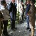 Princess Anne speaking to Martin Clunes