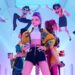 Animation of three Korean singers about to be attacked by four demons
