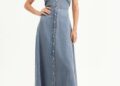 Princess Eugenie wore the 'Fuller Denim Midi Dress' by Veronica Beard