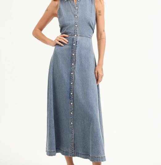 Princess Eugenie wore the 'Fuller Denim Midi Dress' by Veronica Beard