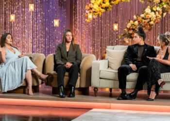 Lee Dubin/Netflix Marie Robertson, Ashley Johnson, Magan Mourad, and Dayna Mathews in the season 2 finale of 'The Ultimatum: Queer Love'