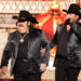 Ramon Ayala, left, walks on stage as he prepares to perform with his accordion in concert during his El Principio De Un Final tour at Toyota Center in Houston, Saturday, Oct. 11, 2025. (Jason Fochtman/Houston Chronicle)