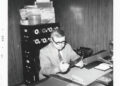 Bob Brown sits in his recording studio in 1968.