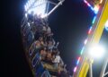 Fair-goers waited in long lines for Pharaoh’s Fury, one of the event's most thrilling rides.
