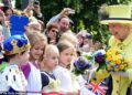 Queen Elizabeth II meets young Germans in Berlin in 2015. This would be the late Queen's final state visit