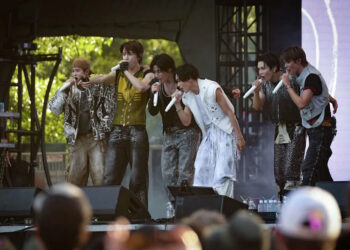 RIIZE performs at ACL Fest in Zilker Park on Saturday, Oct. 4, 2025. (Jay Janner/Austin American-Statesman)