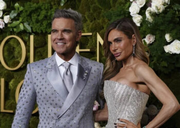 Robbie Williams and his wife Ayda Fields.