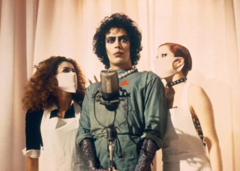 From left, Patricia Quinn, Tim Curry and Nell Campbell starred in "The Rocky Horror Picture Show," on 4K Tuesday. Photo courtesy of Disney