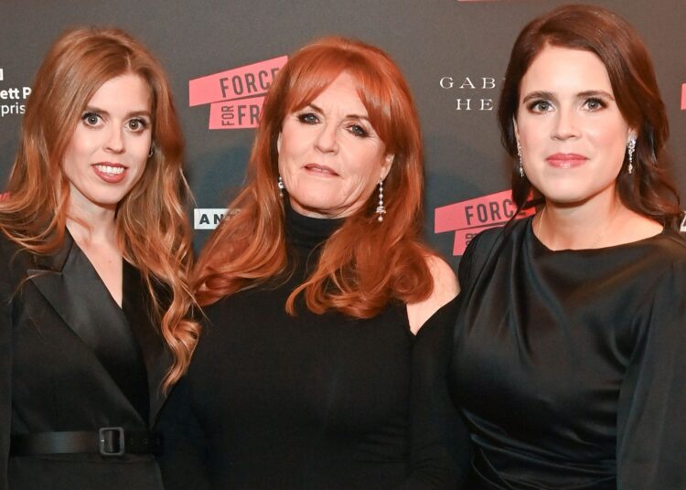 LONDON, ENGLAND - NOVEMBER 29: (L to R) Princess Beatrice of York, Sarah Ferguson, Duchess of York and Princess Eugenie of York attend The Anti Slavery Collective's inaugural Winter Gala at Battersea Arts Centre on November 29, 2023 in London, England. (Photo by Dave Benett/Getty Images for The Anti Slavery Collective)