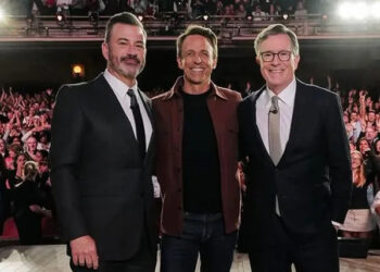 Jimmy Kimmel/Instagram Jimmy Kimmel, Seth Meyers, and Stephen Colbert