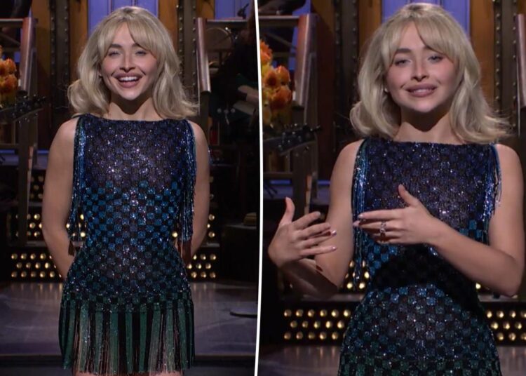 Sabrina Carpenter jokes about provocative image in 'SNL' monologue