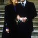 Prince Andrew and Sarah Ferguson upon the announcement of their engagement in March 1986