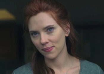 Natasha looking out at a friend in Black Widow.