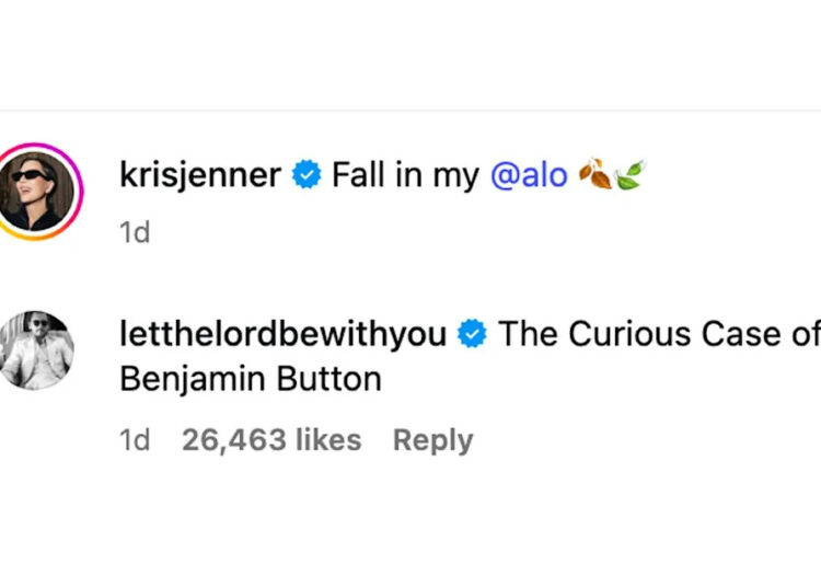 Kris Jenner/Instagram Scott Disick's comment on Kris Jenner's Instagram post.
