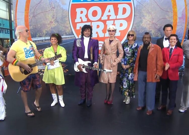 Sheinelle Jones, Peter Alexander, Laura Jarrett, Craig Melvin, Savannah Guthrie, Jenna Bush Hager, Al Roker, Willie Geist, Dylan Dreyer, and Carson Daly on the Friday, October 31, episode of NBC