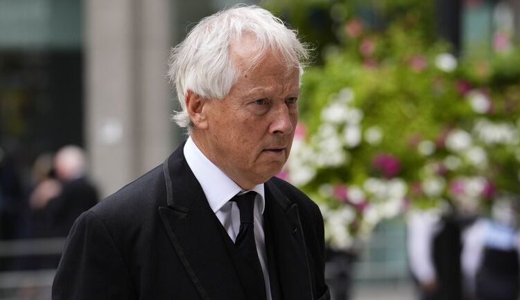 Lord Peter Rosslyn arriving at the Duchess of Kent's funeral. Pic: PA