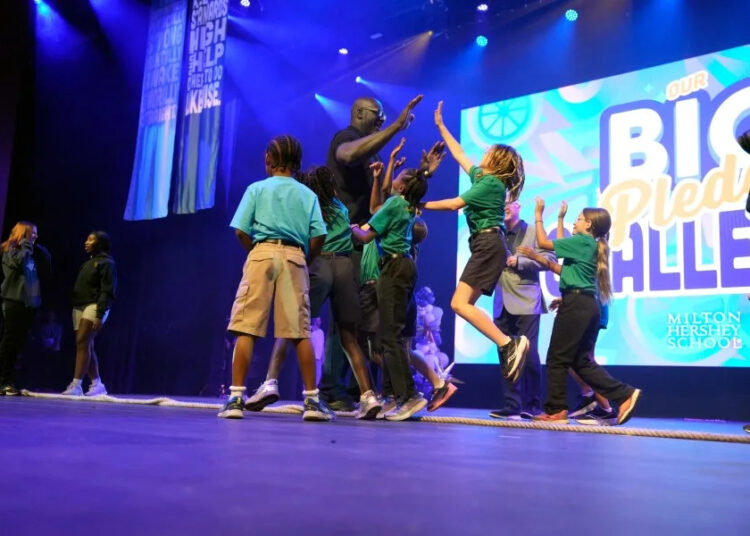 Shaquille O’Neal visits the Milton Hershey School on Monday, Oct. 6, 2025. | Milton Hershey School