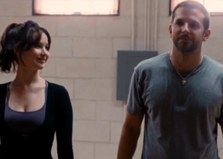 Jennifer Lawrence and Bradley Cooper in Silver Linings Playbook.