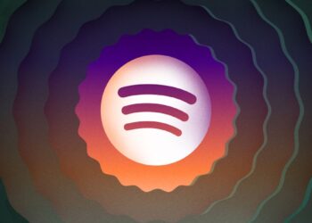 The Spotify logo on a banner