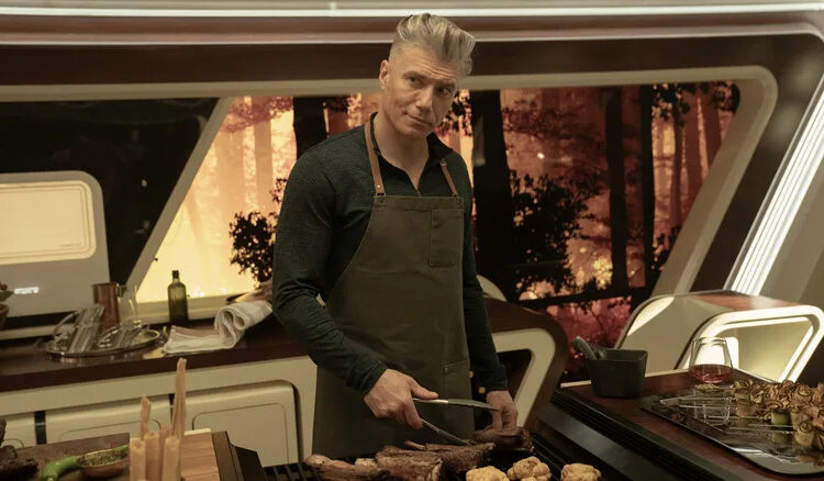 Captain Pike in his kitchen on Star Trek: Strange New Worlds