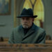 Pym sitting in a church pew in The Fall of the House of Usher