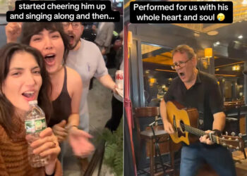 Courtesy of Mishelle Ferro - PHOTO: Mishelle Ferro shared a viral TikTok video of her and her family and friends singing along with Tom Riccobono, while he was performing at an empty restaurant in New York City on Oct. 4, 2025.