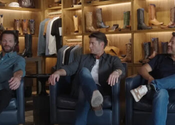 Jensen Ackles, Jared Padalecki, and Misha Collins discussing "Supernatural"