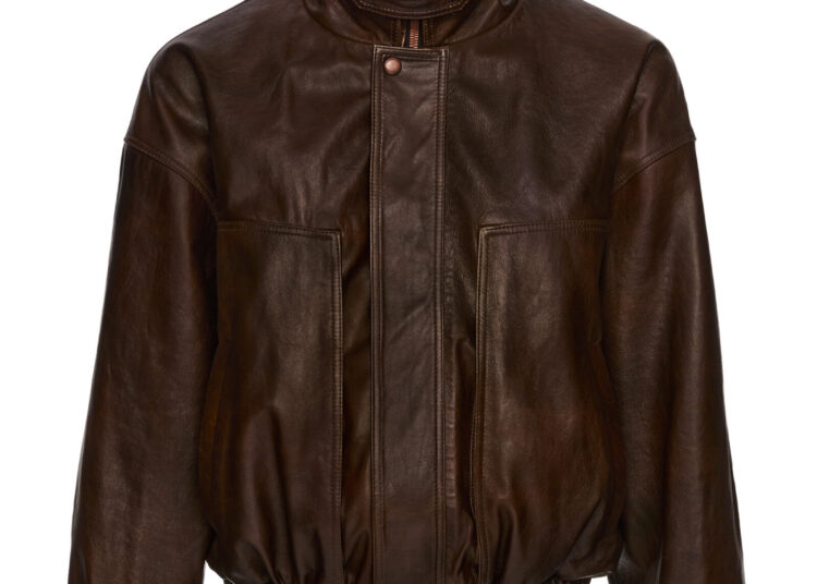 Oversized Leather Bomber Jacket