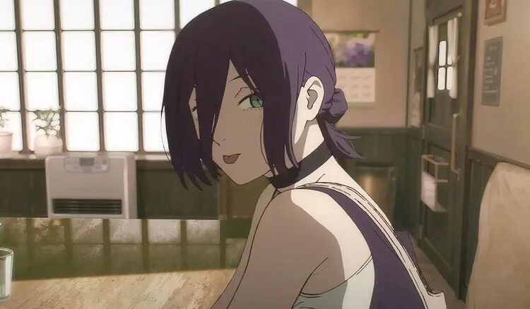 Reze sticks her tongue out in a teasing way in Chainsaw Man - The Movie: Reze Arc