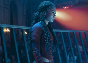 Jaz Sinclair as Marie Moreau standing in a battle arena in a sparkly costume in Gen V season 2