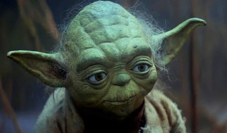 Yoda watching attentively in Star Wars: The Empire Strikes Back
