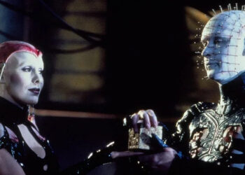 Angelique and Pinhead looking at each other in Hellraiser: Bloodline