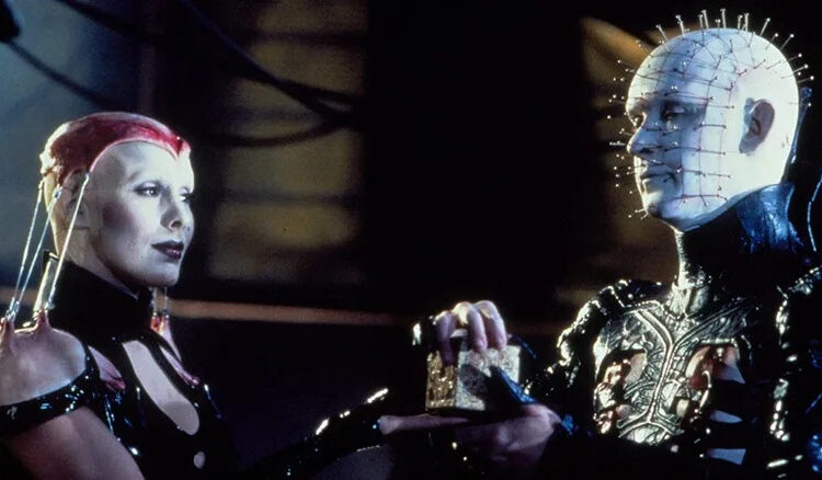 Angelique and Pinhead looking at each other in Hellraiser: Bloodline