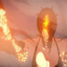 Reze causes smoky explosions in her devil form in Chainsaw Man - The Movie : Reze Arc