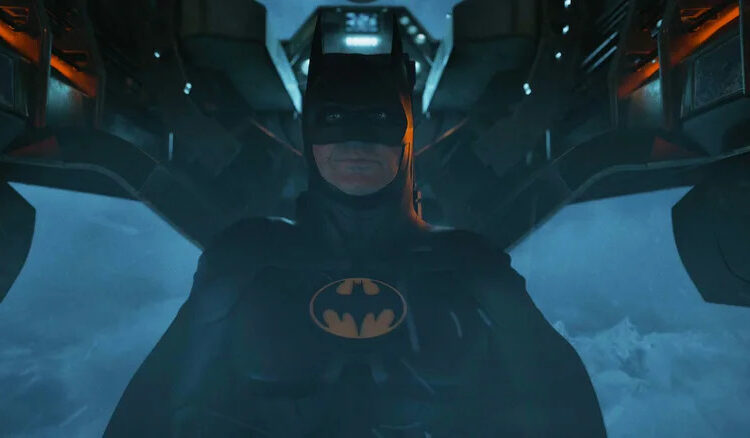 Michael Keaton's Batman sits in a plane in The Flash
