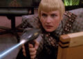 Sela firing a disruptor on Star Trek: The Next Generation